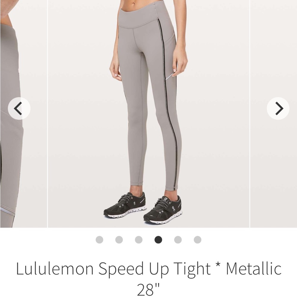 Lululemon Speed Up Tight Luxtreme Metallic Leggings 28” - Dark Chrome